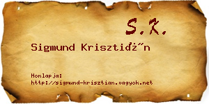 Sigmund Krisztián névjegykártya